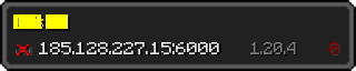 Userbar 320x64 in Minecraft-Stil für den Server 185.128.227.15:6000