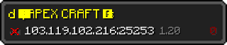 Userbar 320x64 in Minecraft-Stil für den Server 103.119.102.216:25253