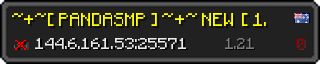 Userbar 320x64 in Minecraft-Stil für den Server 144.6.161.53:25571