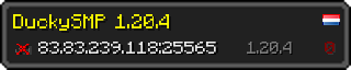 Userbar 320x64 in minecraft style for 83.83.239.118:25565