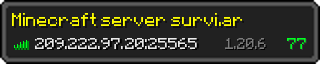 Userbar 320x64 in minecraft style for 209.222.97.20:25565