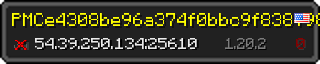Userbar 320x64 in Minecraft-Stil für den Server 54.39.250.134:25610