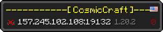 Userbar 320x64 in minecraft style for 157.245.102.108:19132