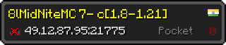 Userbar 320x64 in Minecraft-Stil für den Server 49.12.87.95:21775