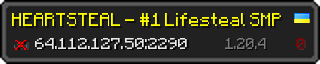 Userbar 320x64 in Minecraft-Stil für den Server 64.112.127.50:2290