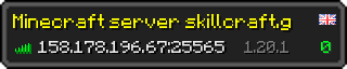 Userbar 320x64 in Minecraft-Stil für den Server 158.178.196.67:25565