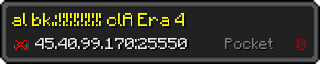 Userbar 320x64 in minecraft style for 45.40.99.170:25550