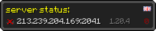 Userbar 320x64 in Minecraft-Stil für den Server 213.239.204.169:2041