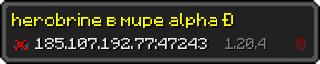 Userbar 320x64 in minecraft style for 185.107.192.77:47243