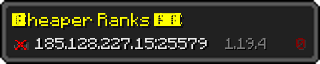 Userbar 320x64 in minecraft style for 185.128.227.15:25579