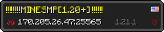 Userbar 320x64 in minecraft style for 170.205.26.47:25565