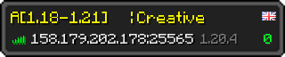 Userbar 320x64 in minecraft style for 158.179.202.178:25565