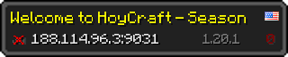 Userbar 320x64 in Minecraft-Stil für den Server 188.114.96.3:9031