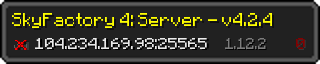 Userbar 320x64 in Minecraft-Stil für den Server 104.234.169.98:25565