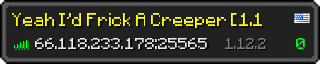 Userbar 320x64 in Minecraft-Stil für den Server 66.118.233.178:25565