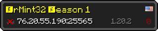 Userbar 320x64 in Minecraft-Stil für den Server 76.20.55.190:25565