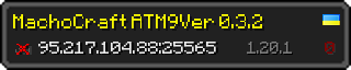 Userbar 320x64 in minecraft style for 95.217.104.88:25565