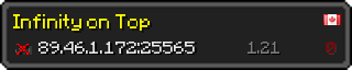 Userbar 320x64 in minecraft style for 89.46.1.172:25565