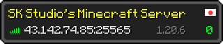 Userbar 320x64 in minecraft style for 43.142.74.85:25565