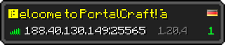 Userbar 320x64 in minecraft style for 188.40.130.149:25565