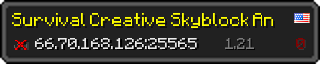 Userbar 320x64 in Minecraft-Stil für den Server 66.70.168.126:25565