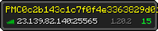 Userbar 320x64 in minecraft style for 23.139.82.140:25565