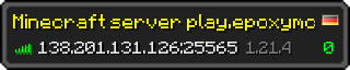 Userbar 320x64 in Minecraft-Stil für den Server 138.201.131.126:25565