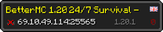 Userbar 320x64 in Minecraft-Stil für den Server 69.10.49.114:25565