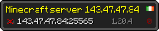 Userbar 320x64 in Minecraft-Stil für den Server 143.47.47.84:25565