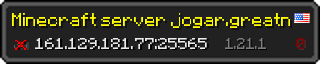 Userbar 320x64 in minecraft style for 161.129.181.77:25565