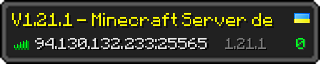 Userbar 320x64 in minecraft style for 94.130.132.233:25565