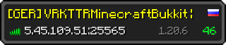 Userbar 320x64 in minecraft style for 5.45.109.51:25565