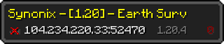 Userbar 320x64 in Minecraft-Stil für den Server 104.234.220.33:52470