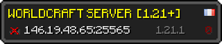 Userbar 320x64 in Minecraft-Stil für den Server 146.19.48.65:25565