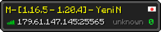 Userbar 320x64 in minecraft style for 179.61.147.145:25565