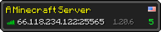 Userbar 320x64 in minecraft style for 66.118.234.122:25565