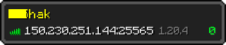 Userbar 320x64 in Minecraft-Stil für den Server 150.230.251.144:25565