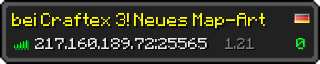 Userbar 320x64 in Minecraft-Stil für den Server 217.160.189.72:25565