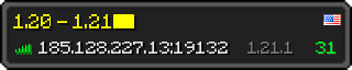 Userbar 320x64 in Minecraft-Stil für den Server 185.128.227.13:19132