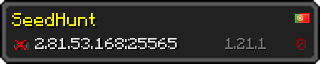 Userbar 320x64 in minecraft style for 2.81.53.168:25565