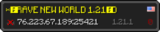 Userbar 320x64 in Minecraft-Stil für den Server 76.223.67.189:25421