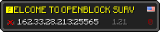 Userbar 320x64 in Minecraft-Stil für den Server 162.33.28.213:25565