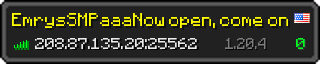 Userbar 320x64 in minecraft style for 208.87.135.20:25562