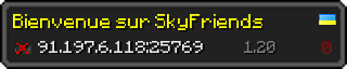 Userbar 320x64 in minecraft style for 91.197.6.118:25769