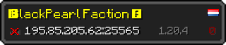 Userbar 320x64 in Minecraft-Stil für den Server 195.85.205.62:25565
