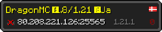 Userbar 320x64 in Minecraft-Stil für den Server 80.208.221.126:25565