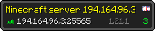 Userbar 320x64 in minecraft style for 194.164.96.3:25565