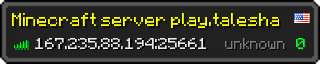 Userbar 320x64 in Minecraft-Stil für den Server 167.235.88.194:25661