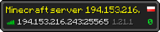 Userbar 320x64 in minecraft style for 194.153.216.243:25565