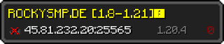 Userbar 320x64 in minecraft style for 45.81.232.20:25565